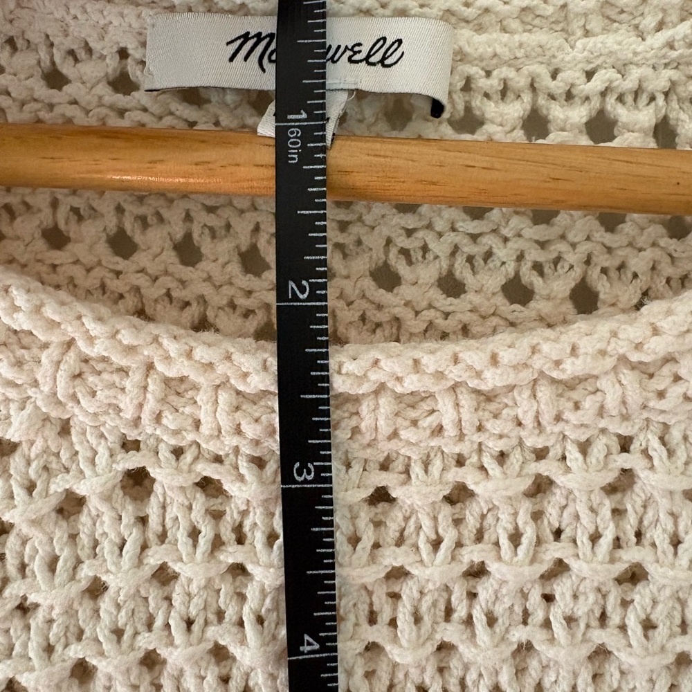 Madewell Cream Textured Sweater Size Medium crochet - Picture 8 of 15